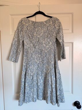 sachin and babi light blue dress Eliza J Embroidered Floral Lace Cocktail Dress - Yellow main image 0